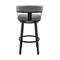 Armen Living Cohen 26" Counter Height Swivel Bar Stool in Black Finish and Gray Faux Leather 721535761968 - alternate 4